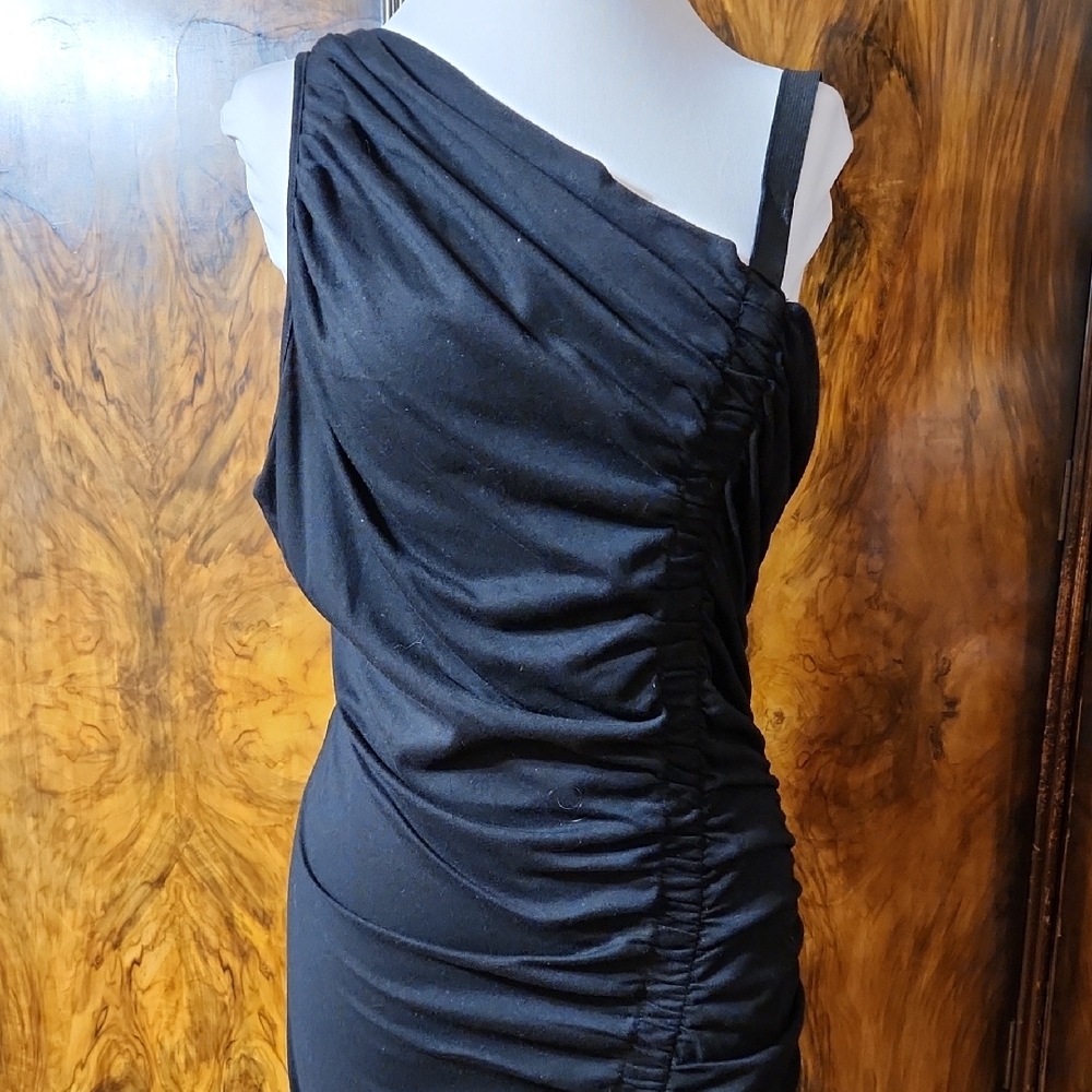 Silence & Noise One-Shoulder Black Dress